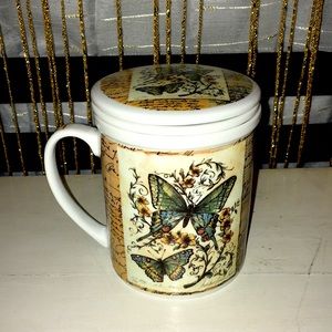 Dutch🦋Butterfly Tea Cup and strainer.